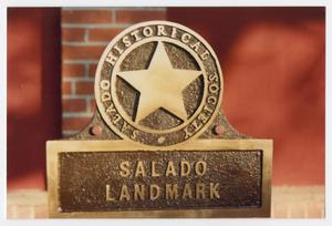 [Photograph of Salado Landmark Plaque]