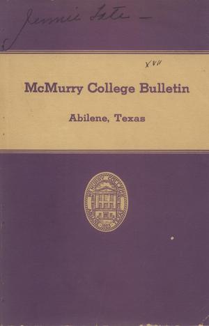 Bulletin of McMurry College, 1939-1940