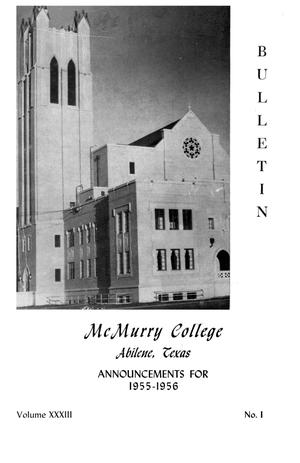 Primary view of object titled 'Bulletin of McMurry College, 1955-1956'.
