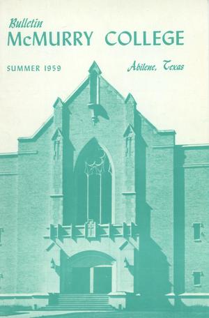 Bulletin of McMurry College, 1959 summer session