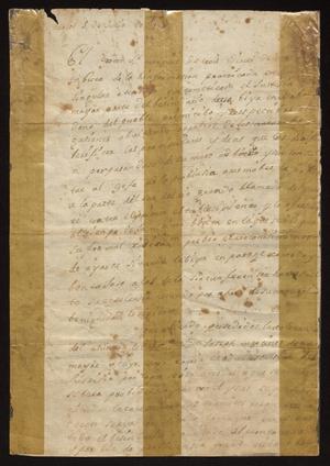 Primary view of [Letter from Vicente González de Santianés to the Viceroy, July 5, 1770]