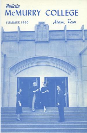 Bulletin of McMurry College, 1960 summer session