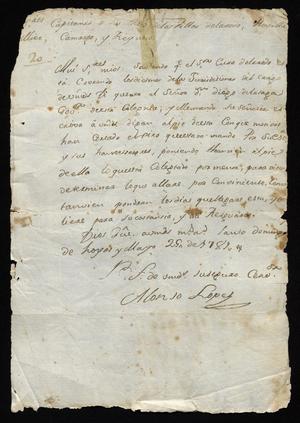 Primary view of object titled '[Message from Alonso López to Spanish Officials]'.
