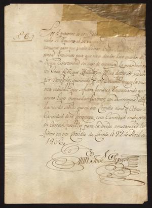 Primary view of object titled '[Message from Francisco José Pereyra]'.