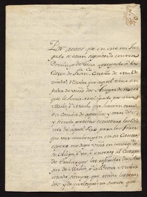 Primary view of object titled '[Correspondence between Miguel Ponce Borrego and José María Vidaurre]'.