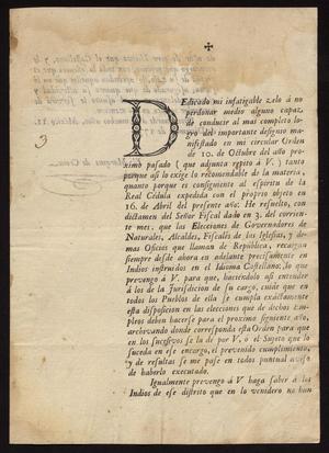 Primary view of object titled '[Decree from the Marques de Croix]'.