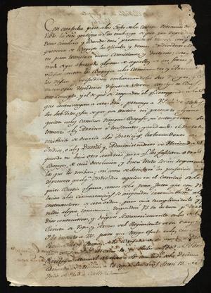 Primary view of object titled '[Message from Joaquín Vidal de Larca and Felix Calleja]'.