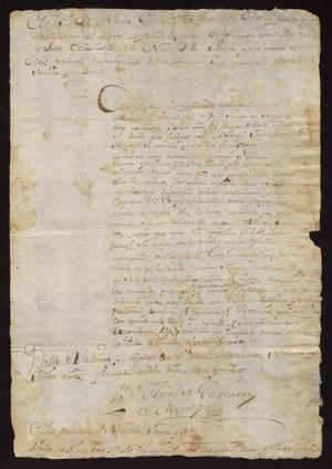 Primary view of [Affidavit from Nicolás Gutiérrez de Mondoza and Francisco Thomas Cantú]
