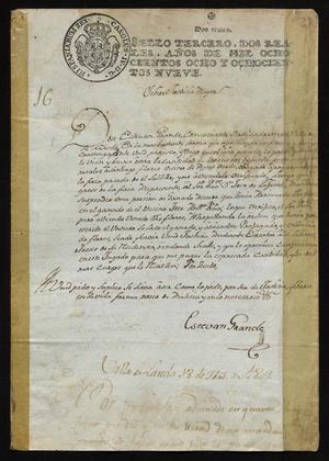 Primary view of [Correspondence between Esteban Grande and the Governor]