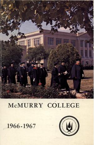 Primary view of object titled 'Bulletin of McMurry College, 1966-1967'.
