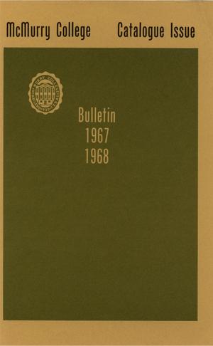 Bulletin of McMurry College, 1967-1968