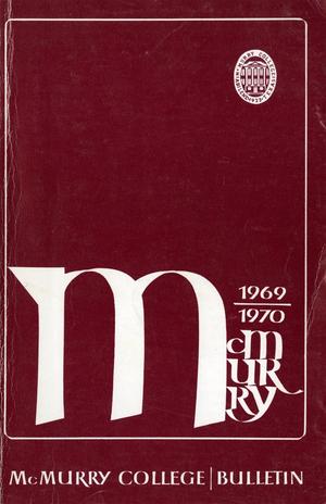 Primary view of Bulletin of McMurry College, 1969-1970