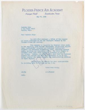 [Letter from Joe B. Plosser to Captain Daly, May 27, 1943]