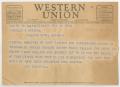 Letter: [Telegram from Joe B. Plosser to Charles A. Prince, February 19, 1943]