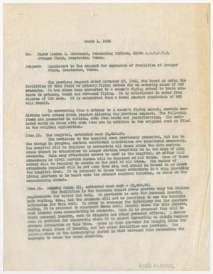 [Letter from Plosser-Prince Air Academy to Landon E. McConnell, March 1, 1943]