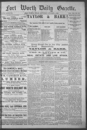 Fort Worth Daily Gazette. (Fort Worth, Tex.), Vol. 8, No. 269, Ed. 1, Saturday, October 4, 1884