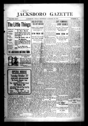 Jacksboro Gazette (Jacksboro, Tex.), Vol. 35, No. 19, Ed. 1 Thursday, October 22, 1914