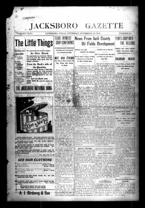 Jacksboro Gazette (Jacksboro, Tex.), Vol. 35, No. 22, Ed. 1 Thursday, November 12, 1914