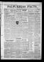 Thumbnail image of item number 1 in: 'Falfurrias Facts (Falfurrias, Tex.), Vol. 33, No. 23, Ed. 1 Friday, November 17, 1939'.