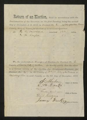 Travis County Election Records: Election Returns 1873 Precinct 2