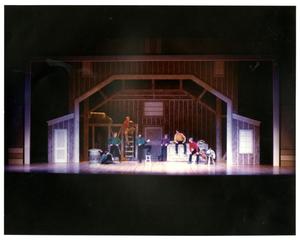 Primary view of object titled '[The Brothers Discuss the Brides in the Barn in Seven Brides for Seven Brothers]'.