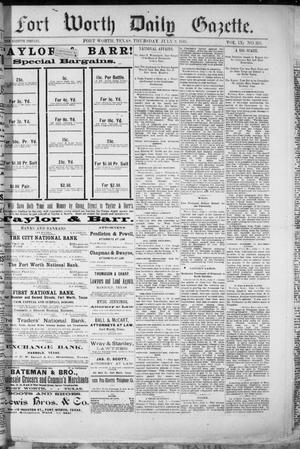 Fort Worth Daily Gazette. (Fort Worth, Tex.), Vol. 9, No. 359, Ed. 1, Thursday, July 9, 1885