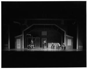 [Six Actors Onstage in Seven Brides for Seven Brothers]