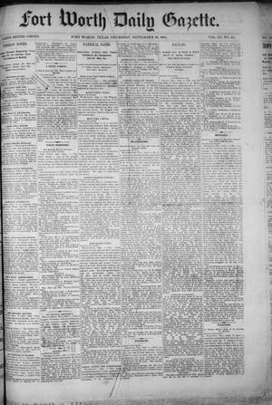 Primary view of object titled 'Fort Worth Daily Gazette. (Fort Worth, Tex.), Vol. 11, No. 44, Ed. 1, Thursday, September 10, 1885'.