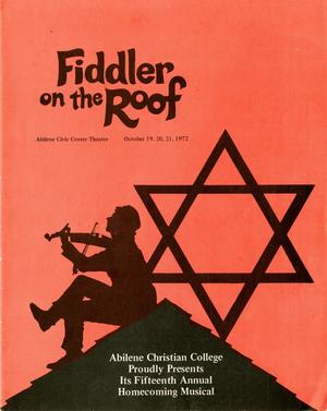 Primary view of object titled '[Program: Fiddler on the Roof, 1972]'.