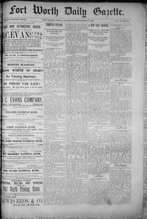 Fort Worth Daily Gazette. (Fort Worth, Tex.), Vol. 11, No. 51, Ed. 1, Thursday, September 17, 1885
