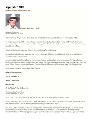 Big County Obituaries: September 2007