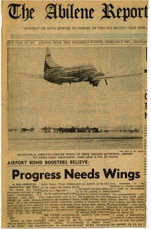 Primary view of object titled '[Clipping: Progress Needs Wings]'.
