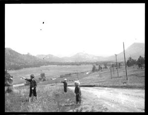 Primary view of object titled '[Photograph of Children on Side of Road]'.