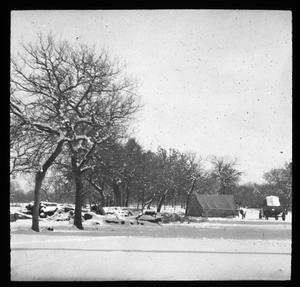 Primary view of object titled '[Campsite in the Snow]'.