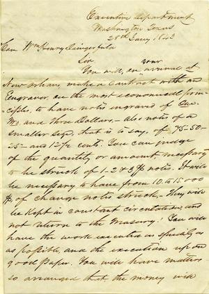 Primary view of object titled '[Letter from Sam Houston to Col. William Henry Daingerfield, January 1843]'.