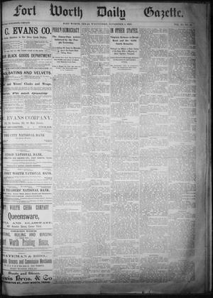 Fort Worth Daily Gazette. (Fort Worth, Tex.), Vol. 11, No. 99, Ed. 1, Wednesday, November 4, 1885
