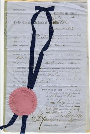 Primary view of object titled '[Letter from Sam Houston to the Chickasaw Nation, October 1860]'.