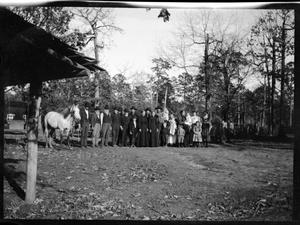 [Photograph of Group of People with Horse]