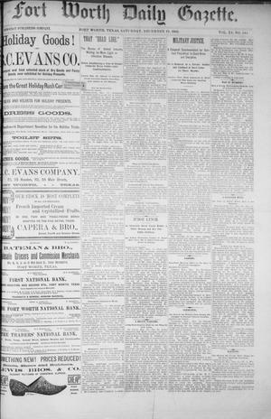 Fort Worth Daily Gazette. (Fort Worth, Tex.), Vol. 11, No. 144, Ed. 1, Saturday, December 19, 1885