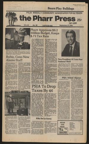 Primary view of object titled 'The Pharr Press (Pharr, Tex.), Vol. 62, No. 39, Ed. 1 Thursday, September 27, 1984'.