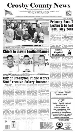 Crosby County News (Ralls, Tex.), Vol. 129, No. 20, Ed. 1 Friday, May 20, 2016