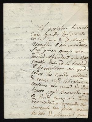 [Notice from José Antonio Benites to José Francisco de la Garza, November 6, 1818]