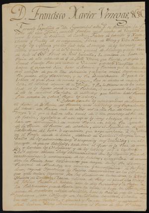 Primary view of object titled '[Copy of an Order from Viceroy Venegas]'.