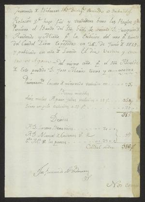 Primary view of [Taxed Possessions List from Fernando de Vidaurre]