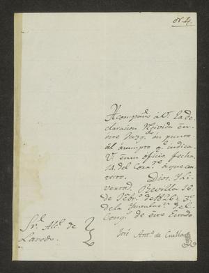[Letter from José Antonio Cuellar to the Laredo Alcalde, February 16, 1826]