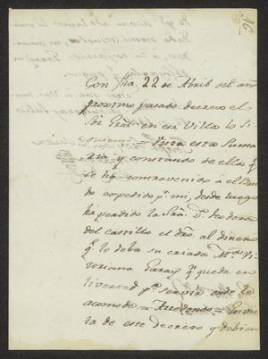 Primary view of object titled '[Letter from Joseph Froylan de Mier Voriega to José Tovar, July 18, 1815]'.
