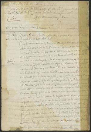 [Copy of a Decree from José Dionisio de Uribe to José María Tovar]