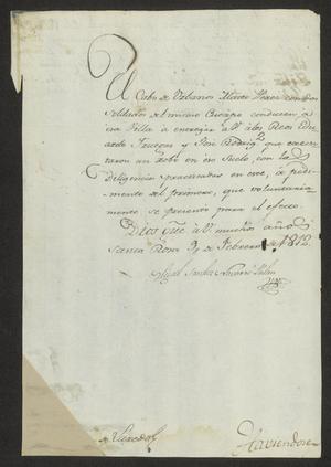 Primary view of object titled '[Correspondence between Miguel Sánchez Navarro Palau and José Lazano Benavidez]'.