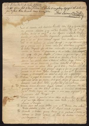 Primary view of [Last Will and Testament for María Josefa Sánchez]