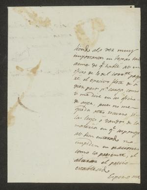 Primary view of object titled '[Letter from Alejandro Treviño to the Laredo Alcalde, December 12, 1826]'.